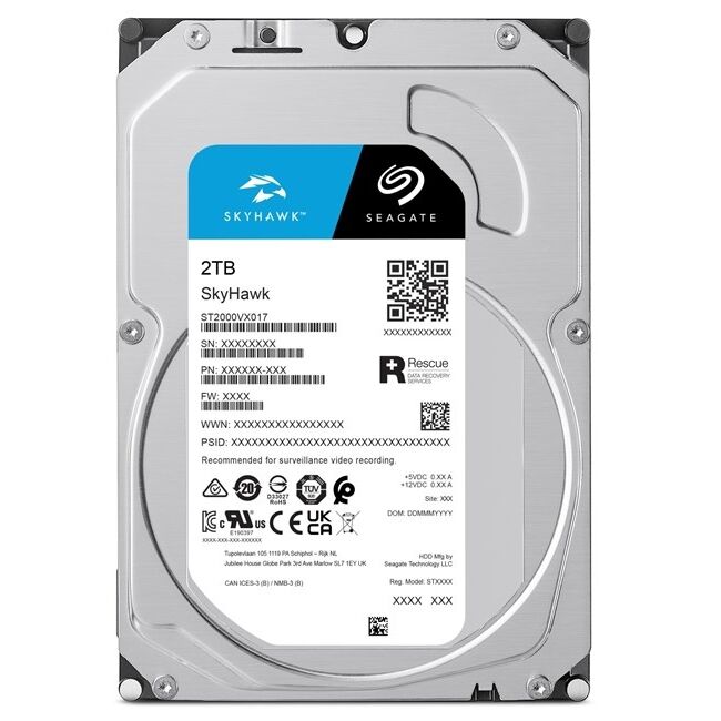 Seagate Skyhawk 2Tb 5900Rpm 256Mb Sata3 St2000Vx017 7/24 Hdd Resmi̇ Di̇sti̇ Garanti̇li̇