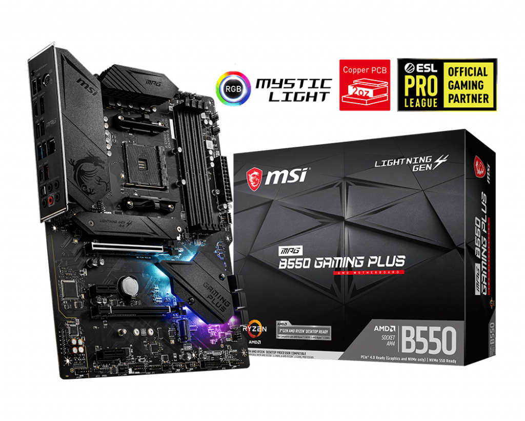 Msi Mpg B550 Gaming Plus Ddr4 4400Mhz 1Xhdmi 1Xdp 2Xm.2 Usb 3.2 Atx Am4 (Amd Am4 5000/4000G/3000 Seri̇leri̇ İle Uyumlu)