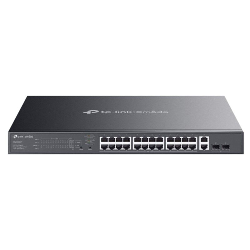 Tp-Link Omada Es228Gmp 24 Port Gigabit+ 2Xgb Sfp+2Xgb Rj45 Uplink Cloud L2 Yöneti̇lebi̇li̇r 384W Poe Rackmount Switch