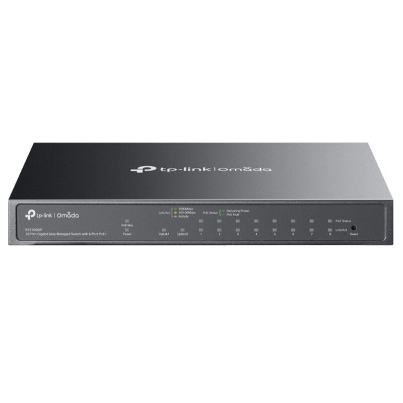 Tp-Link Omada Es210Gmp 10 Port Gigabit + 8-Port Poe+ Yöneti̇lebi̇li̇r 123W Poe Metal Kasa Switch