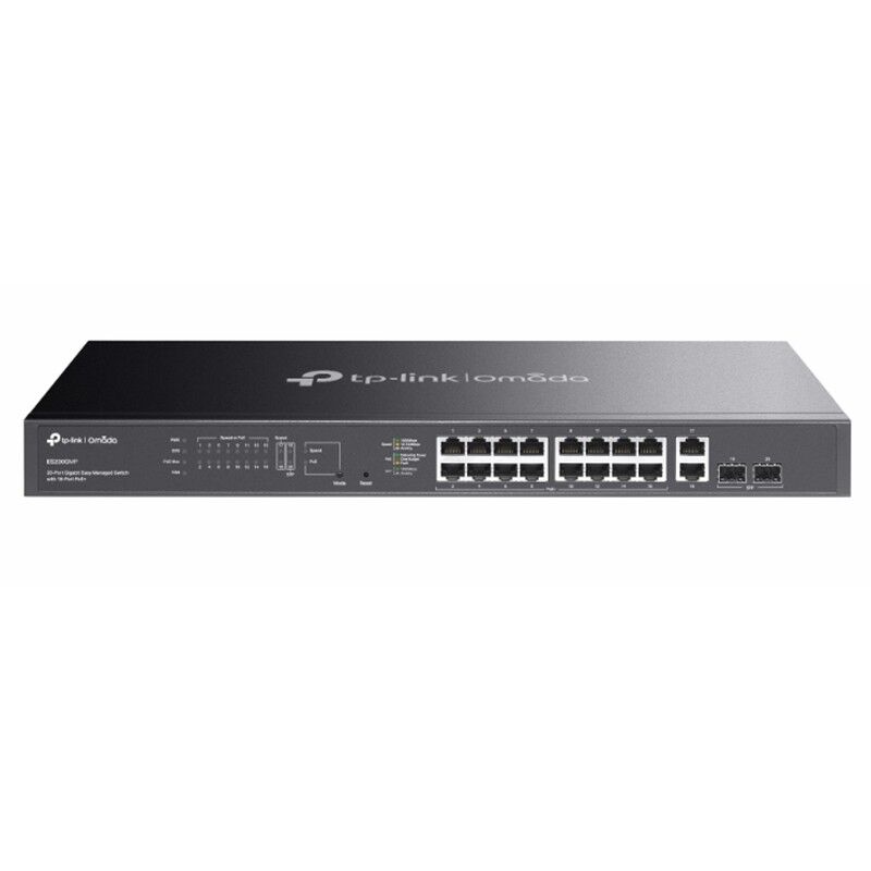 Tp-Link Omada Es220Gmp 16 Port Gigabit + 2Xgb Sfp+2Xgb Rj45 Uplink Cloud L2 Yöneti̇lebi̇li̇r 250W Poe Rackmount Switch