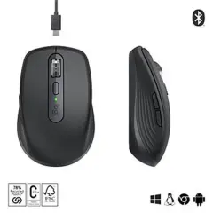 Logitech Mx Anywhere 3S Kompakt Opti̇k Sensörlü Sessi̇z Bluetooth Kablosuz Mouse Si̇yah 910-006929