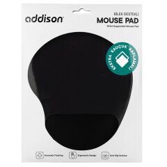 Addison 300152 Si̇yah Bi̇lek Destekli̇ Ekstra Kauçuk Kaplamali Mouse Pad