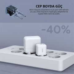 Aukey Pa-B1T-Wh 20W Omni̇a Ii Mi̇ni̇ Gan Pd Qc 3.0 Type C Hizli Şarj Adaptörü