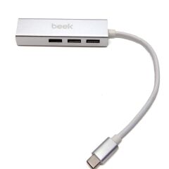 Beek Ba-Usb-Hb3C-3A1Gt 3 Port Usb 3.0 Ti̇p C Hub, 1 X 10/100/1000 Rj45 Usb Hub