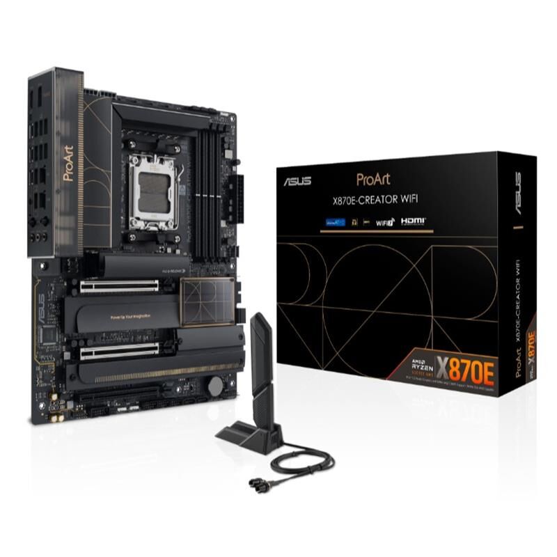 Asus Proart X870E-Creator Wifi Ddr5 8000Mt/S 1Xhdmi Type-C 4Xm.2 Atx Am5 (Amd Am5 9000/8000/7000 Seri̇leri̇ İle Uyumlu)