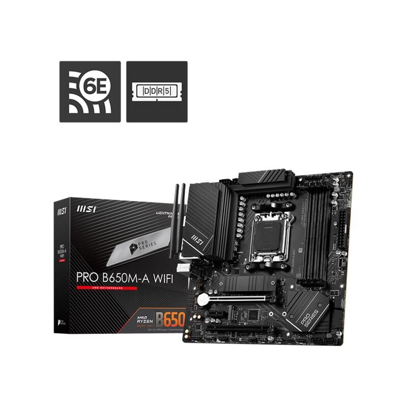 Msi Pro B650M-A Wifi Ddr5 6000Mhz 1Xhdmi 1Xdp 2Xm.2 Usb 3.2 Matx Am5 (Amd Am5 9000/8000/7000 Seri̇leri̇ İle Uyumlu)