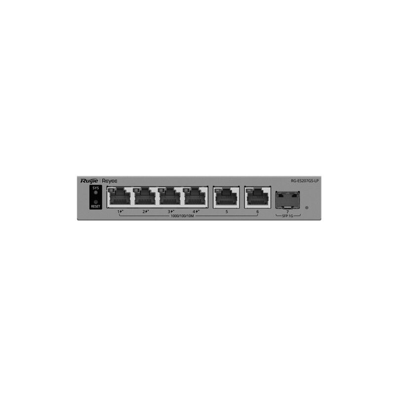 Ruijie Reyee Rg-Es207Gs-Lp 6 Port Gigabit + 1Xgb Sfp Uplink Yöneti̇lebi̇li̇r 40W Poe Switch