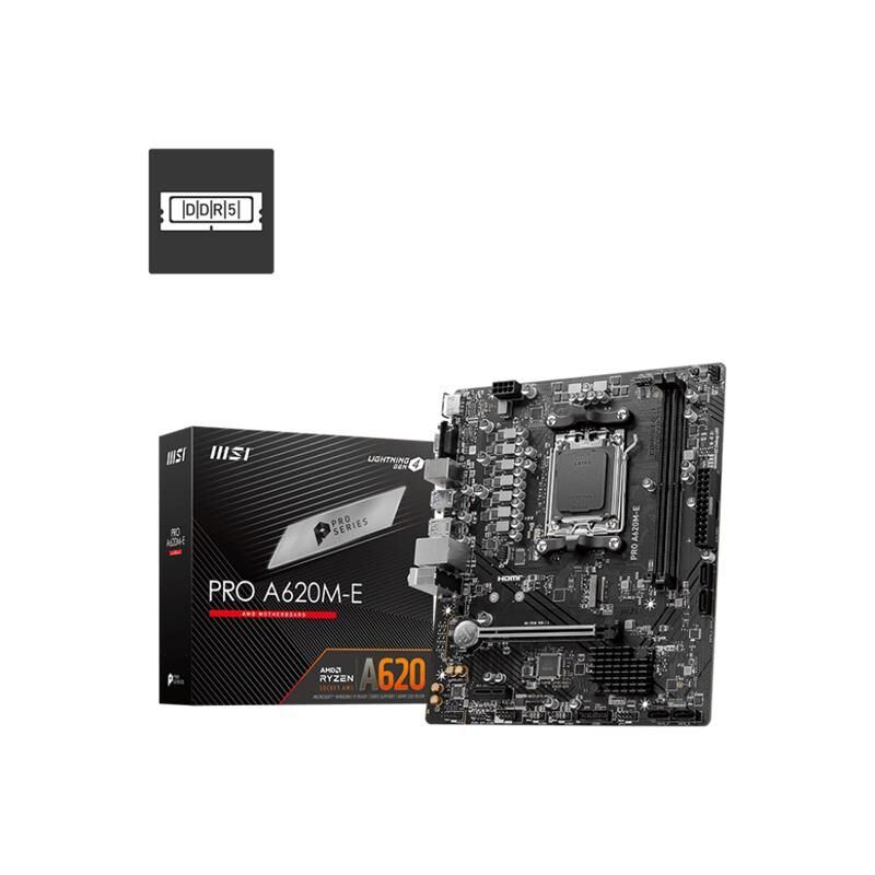 Msi Pro A620M-E Ddr5 6800Mhz 1Xvga 1Xhdmi 1Xm.2 Usb 3.2 Matx Am5 (Amd Am5 9000/8000/7000 Seri̇leri̇ İle Uyumlu)