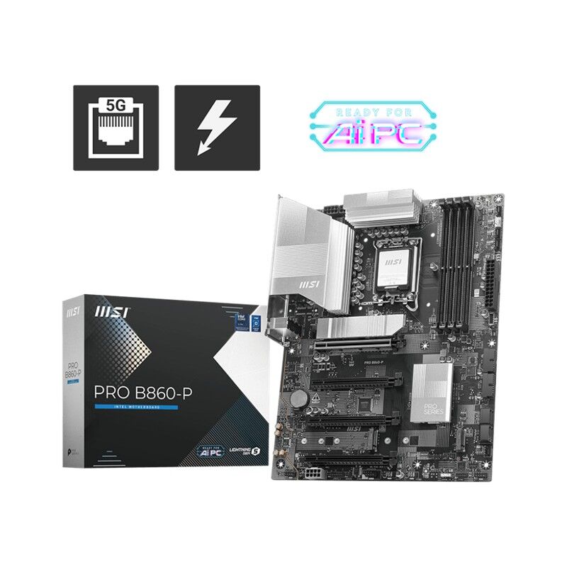 Msi Pro B860-P Ddr5 8800Mt/S 1Xhdmi 1Xdp 3Xm.2 Atx 1851P (Intel Ultra Processors Series2)