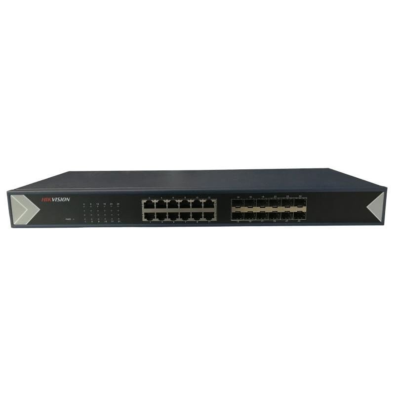 Hikvision Ds-3E0524Tf 24 Port Gigabit (12X Rj45 Lan   12X Sfp) Yonetilemez Switch