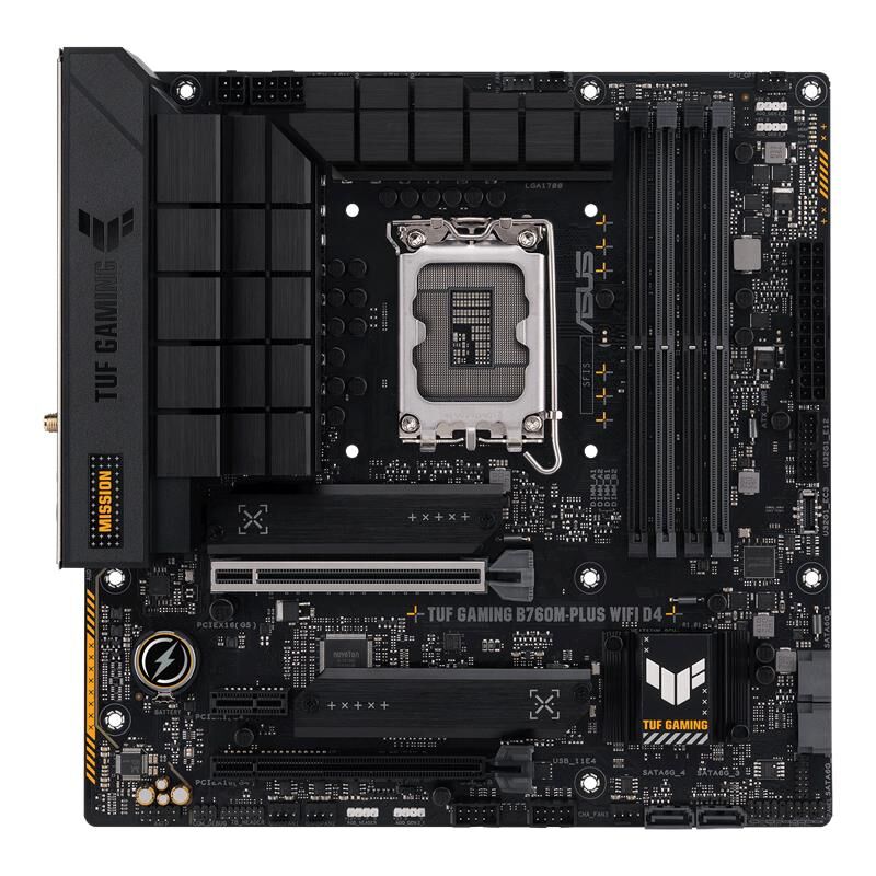 Asus Tuf Gaming B760M-Plus Wifi D4 Ddr4 5333Mhz 1Xhdmi 1Xdp 2Xm.2 Usb 3.2 Matx 1700P (12./13.Ve14. Nesi̇l İşlemci̇ Uyumlu)