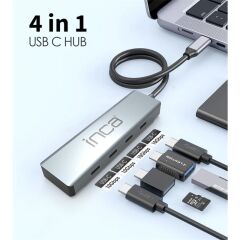 Inca Itpt-4T Type-C Hub X4 Type-C Port 3.1 10Gbps Aluminyum Kasa Çoklayici
