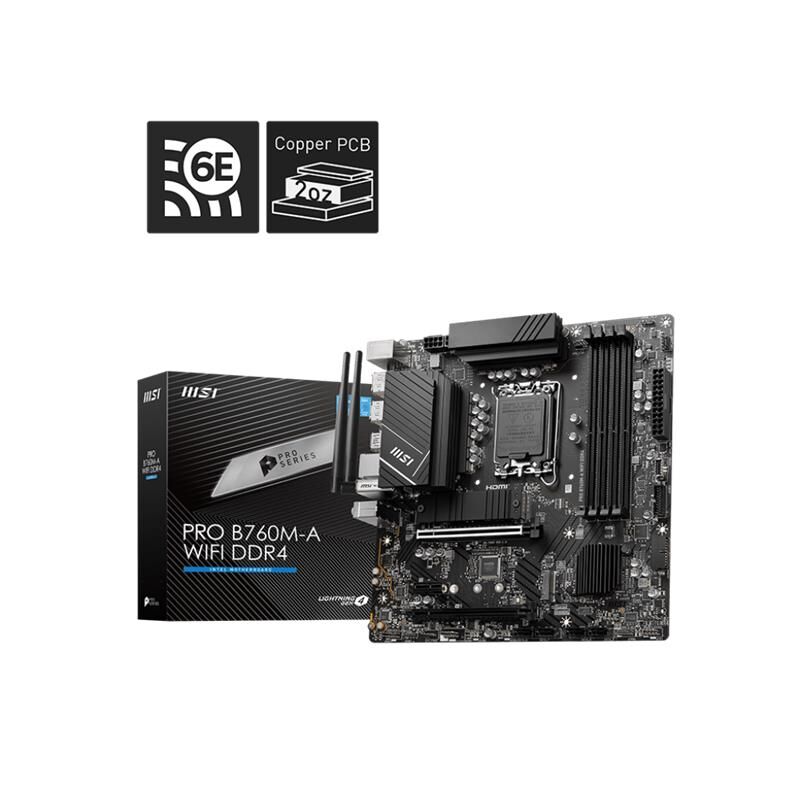 Msi Pro B760M-A Wifi Ddr4 5333Mhz 2Xhdmi 2Xdp 2Xm.2 Usb 3.2 Matx 1700P (12. / 13. Ve 14. Nesi̇l İşlemci̇ Uyumlu)