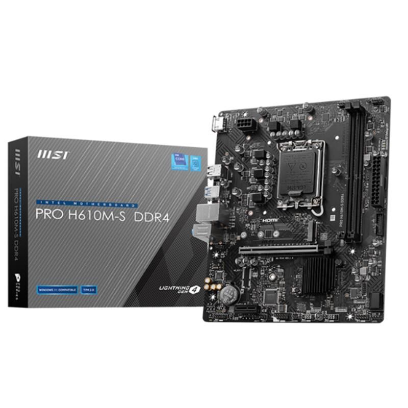 Msi Pro H610M-S Ddr4 3200Mhz 1Xhdmi 1Xm.2 Usb 3.2 Matx 1700P (12. / 13. Ve 14. Nesi̇l İşlemci̇ Uyumlu)