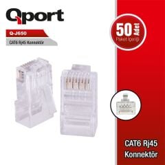 Qport Q-J650 Cat6 50 Li̇k Rj-45 Konnektör