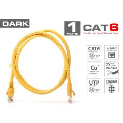 Dark Dk-Cb-Nt6U100Y 1Mt Utp Cat6 Patch Kablo Sari Awg24/7