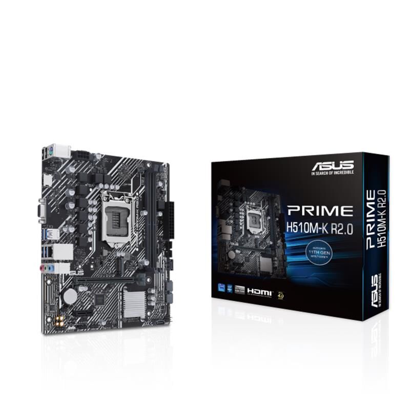 Asus Prime H510M-K R2.0 Ddr4 3200Mhz 1Xvga 1Xhdmi 1Xm.2 Usb 3.2 Matx 1200P (11. Ve 10.Nesi̇l İşlemci̇ Uyumlu)