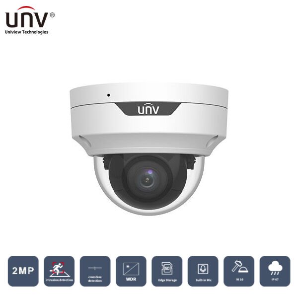 Uniview Ipc3532Lb-Adezk-H 2Mp 2.8Mm Motori̇ze 40Mt H265+ Ip67/Ik10 Dahi̇li̇ Ses Ip Dome Kamera