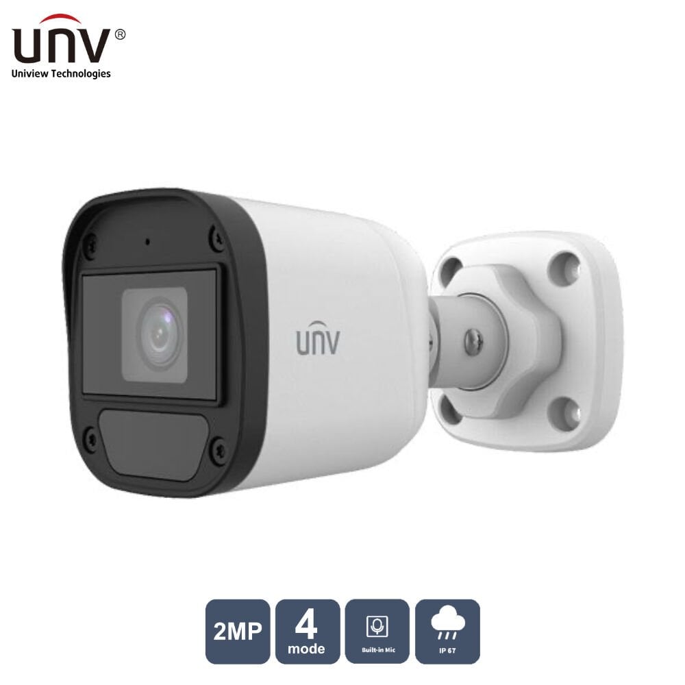 Uniview Uac-B112-Af28 2Mp 2.8Mm 20Mt Ip67 Ahd Dahi̇li̇ Ses Ir Bullet Kamera