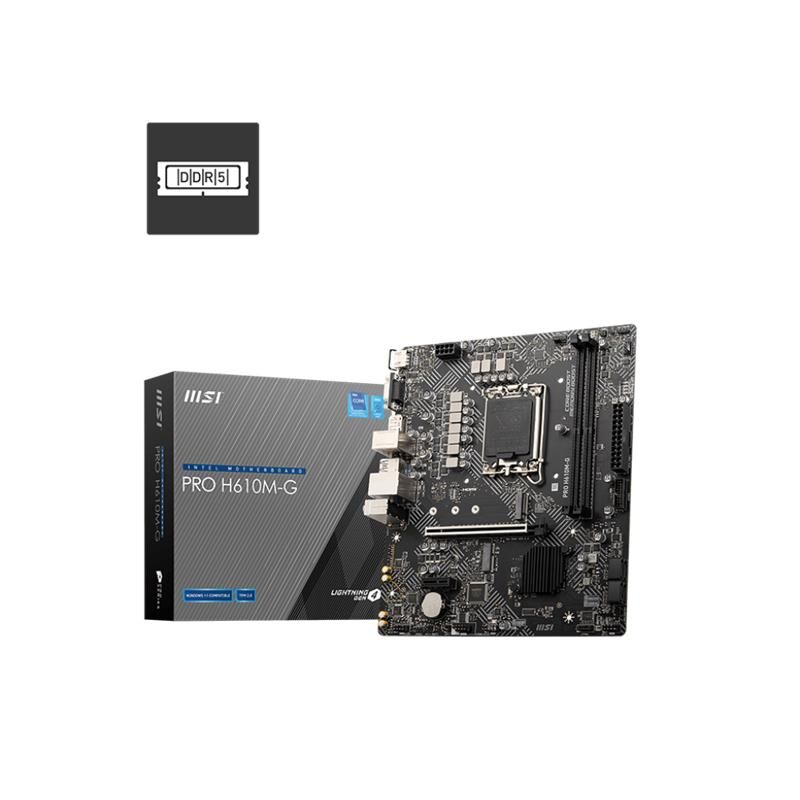 Msi Pro H610M-G Ddr5 5600Mhz 1Xvga 1Xhdmi 1Xdp 1Xm.2 Usb 3.2 Matx 1700P (12. / 13. Ve 14. Nesi̇l İşlemci̇ Uyumlu)