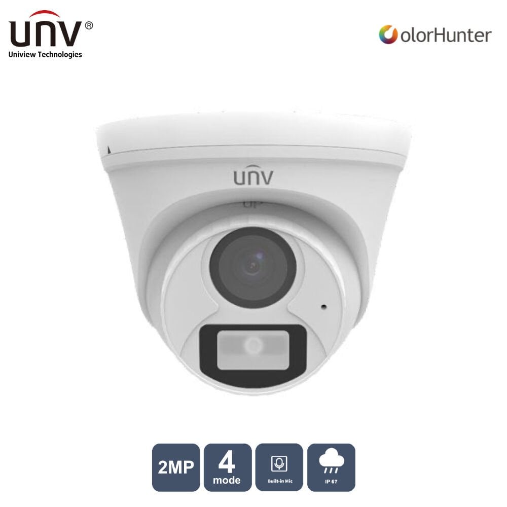 Uniview Uac-T112-Af28-W 2Mp 2.8Mm Colorhunter 20Mt Ip67 Ahd Dahi̇li̇ Ses Dome Kamera