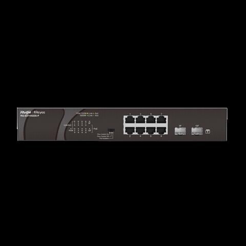 Ruijie Reyee Rg-Es110Gds-P 8 Port 10/100/1000 8 Port Poe 2 Port Uplink 120W Yonetilemez Desktop Switch