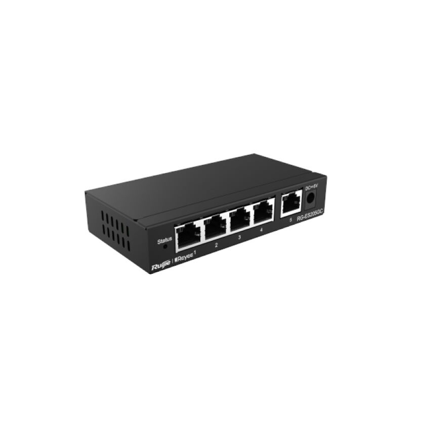 Ruijie Reyee Rg-Es205Gc 5 Port 10/100/1000 Ruijie Cloud Yonetilebi̇li̇r Desktop Switch Metal Kasa