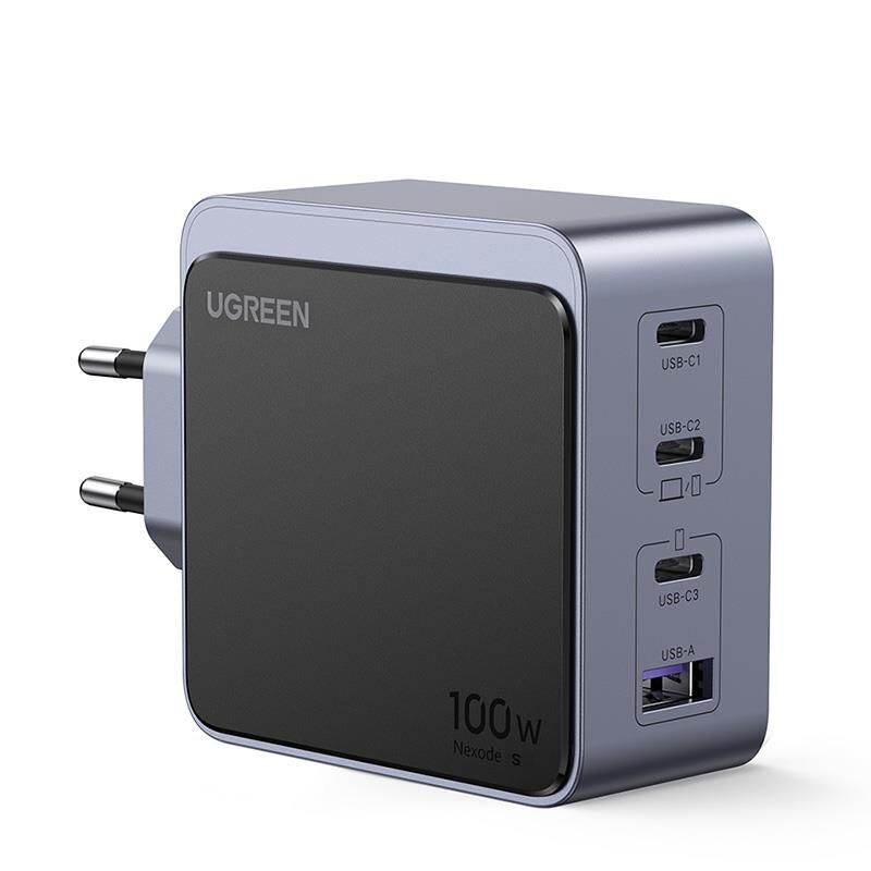 Ugreen Nexode Air 100W Gan Hizli Şarj Ci̇hazi Type-C Qc Pd 3Xusb-C 1Xusb-A Gri̇ 35043