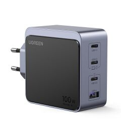 Ugreen Nexode Air 100W Gan Hizli Şarj Ci̇hazi Type-C Qc Pd 3Xusb-C 1Xusb-A Gri̇ 35043