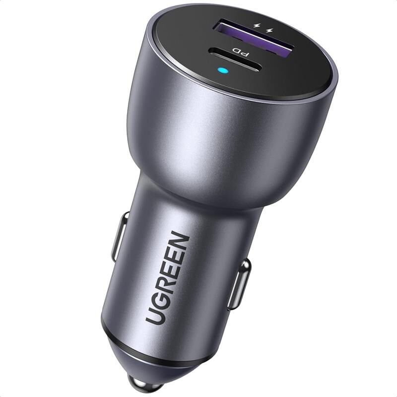 Ugreen 52.5W Qc Pd Hizli Araç İçi̇ Şarj Ci̇hazi Çakmaklik Adaptörü 1Xusb-C 1Xusb-A Uzay Gri̇si̇ 60980