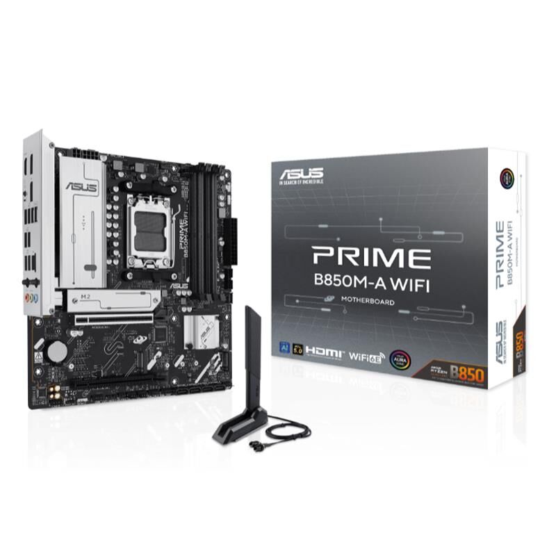 Asus Prime B850M-A Wifi Ddr5 8000Mt/S 1Xhdmi 2Xdp 3Xm.2 Usb3.2 Matx Am5 (Amd Am5 9000/8000/7000 Seri̇leri̇ İle Uyumlu)