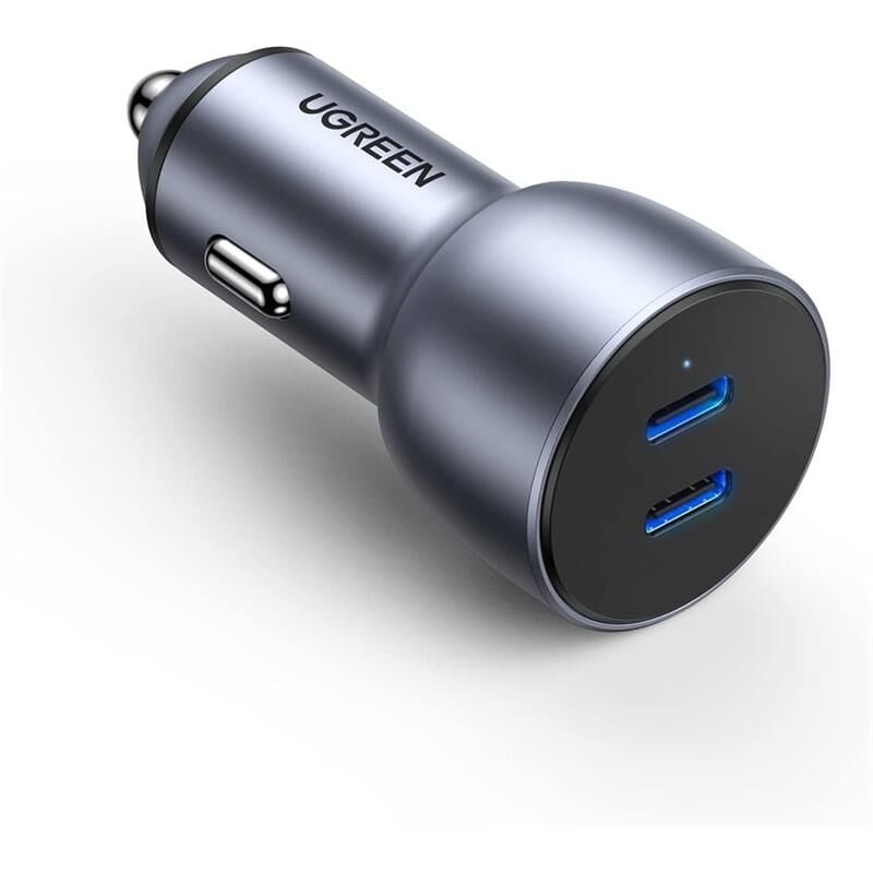 Ugreen 40W Pd Hizli Araç İçi̇ Şarj Ci̇hazi Çakmaklik Adaptörü 2Xusb-C Uzay Gri̇si̇ 70594