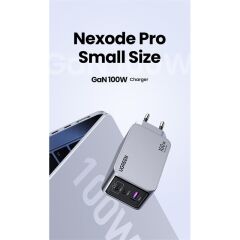 Ugreen Nexode Pro 100W Gan Hizli 25874 Şarj Ci̇hazi Type-C Qc Pd 2Xusb-C, 1Xusb-A Uzay Gri̇si̇