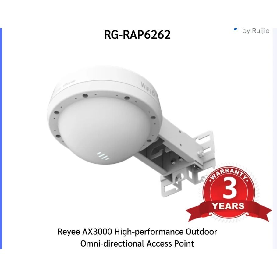 Ruijie Reyee Rg-Rap6262 Wi-Fi 6 Ax3000 1 Port Rj-45 + 1 Port Sfp 2.4 Ghz & 5 Ghz Poe Adaptorsuz Outdoor Mesh Access Poin