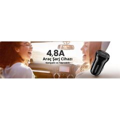 Ugreen 24W Araç Çakmaklik Şarj Ci̇hazi 2Xusb-A Si̇yah 50875
