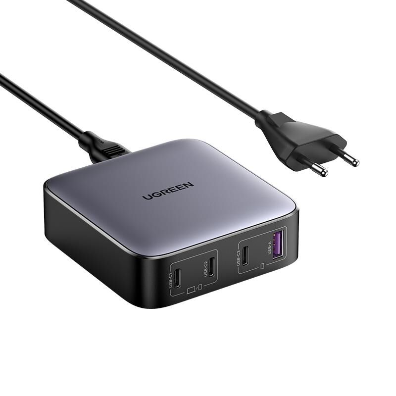 Ugreen Nexode 100W Gan Masaüsü Hizli Şarj Ci̇hazi Type-C Qc Pd 4 Portlu 3Xusb-C 1Xusb-A Gri̇ 90928